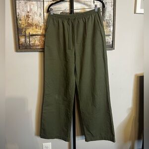 Princess Polly Size 6 Olive Green Wide Leg Women’s Pants‎
